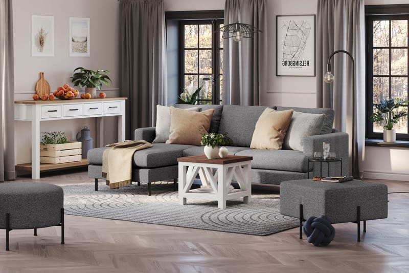 Menard Compact Sofa med Divan 3-seter - Mørkegrå - Møbler - Sofaer - Sofa med sjeselong