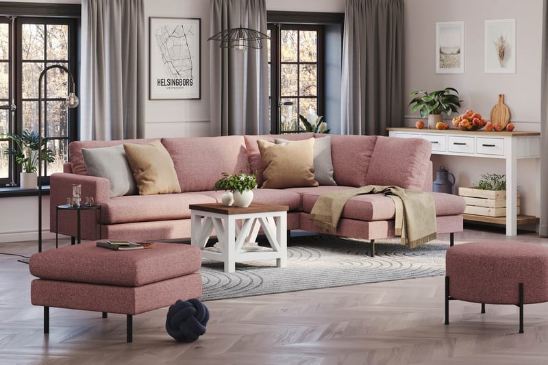 Menard Compact Sofa med sjeselong 4-seter - Lilla - Møbler - Sofaer - Sofa med sjeselong