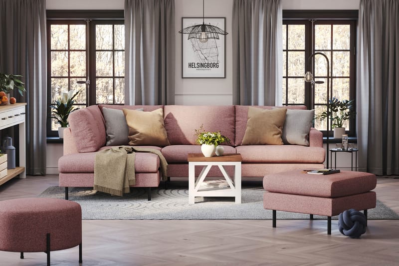 Menard Compact Sofa med sjeselong 4-seter - Lilla - Møbler - Sofaer - Sofa med sjeselong