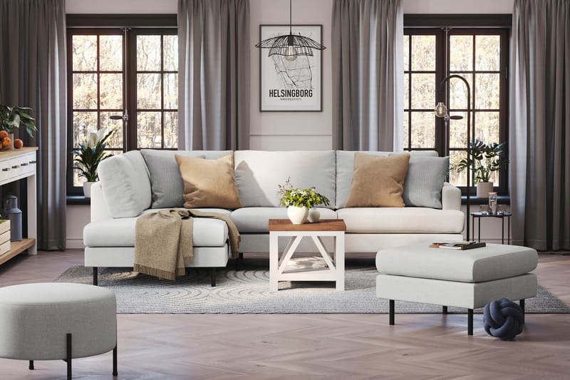 Menard Compact Sofa med sjeselong 4-seter - Lys grå - Møbler - Sofaer - Sofa med sjeselong