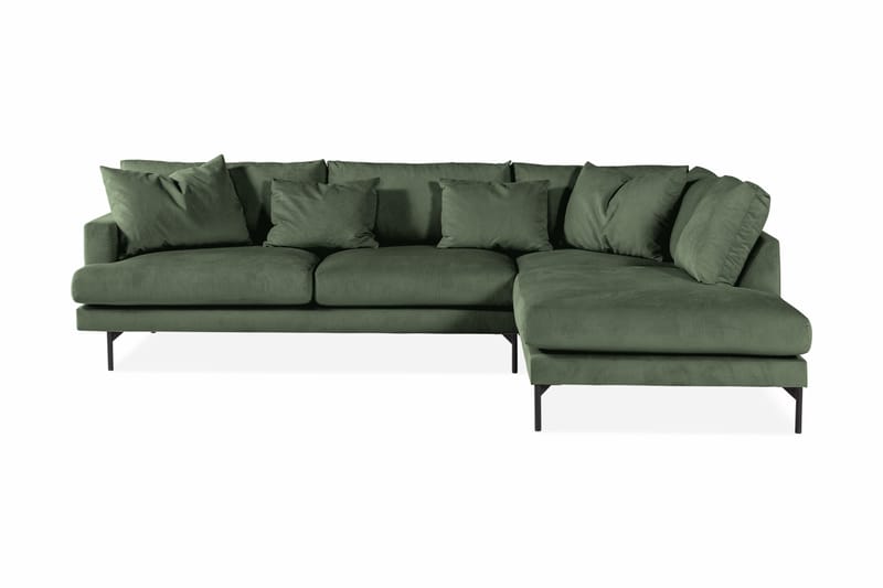 Menard Dyp 4-seters Manchester L Sofa med Sjeselong Høyre - Grønn - Møbler - Sofaer - Sofa med sjeselong