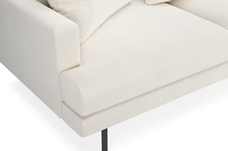 Menard Fløyel 4-seters L Sofa med Sjeselong Høyre - Lys beige - Møbler - Sofaer - Sofa med sjeselong