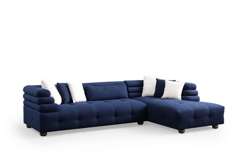 Namarta 4-seters Sofa med Divan - Mørkeblå - Møbler - Sofaer - Sofa med sjeselong