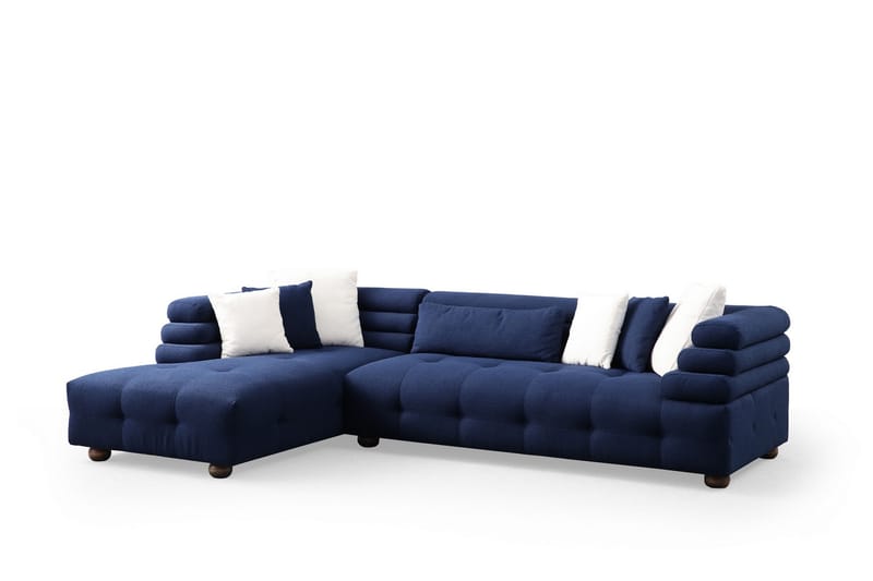 Namarta 4-seters Sofa med Divan - Mørkeblå - Møbler - Sofaer - Sofa med sjeselong