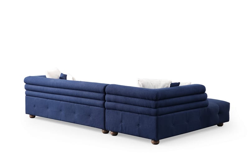 Namarta 4-seters Sofa med Divan - Mørkeblå - Møbler - Sofaer - Sofa med sjeselong