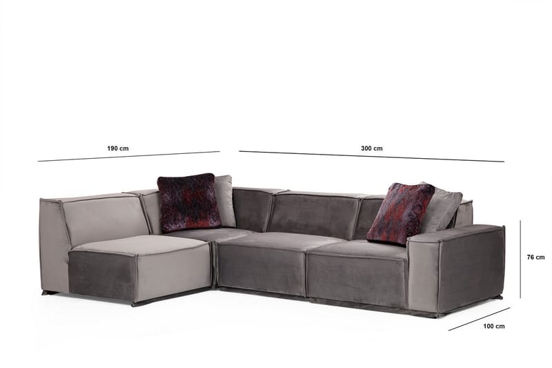 Nightcap Sofa m. Divan 4-seters - Grå - Møbler - Sofaer - Sofa med sjeselong