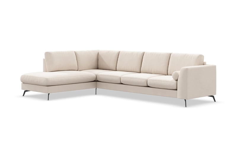 Ocean Luksus 4-seter Lys L-sofa med Sjeselong Venstre - Beige - Møbler - Sofaer - Sofa med sjeselong