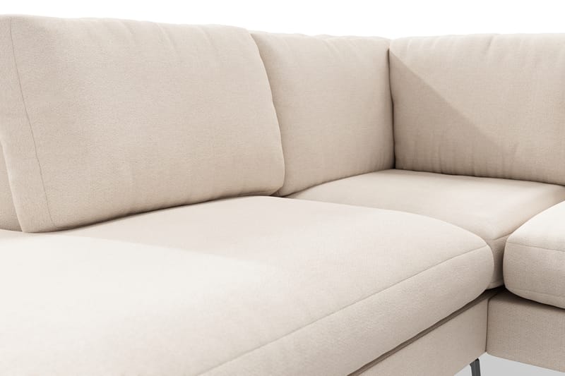 Ocean Luksus 4-seter Lys L-sofa med Sjeselong Venstre - Beige - Møbler - Sofaer - Sofa med sjeselong