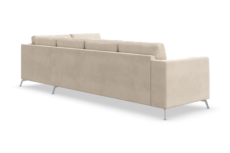 Ocean Lyx 4-seters Sofa med Sjeselong Høyre - Beige/Fløyel - Møbler - Sofaer - Sofa med sjeselong