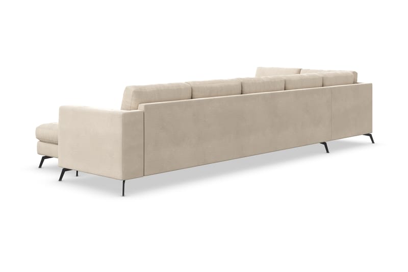 Ocean Lyx U-sofa med Sjeselong Venstre - Beige/Fløyel - Møbler - Sofaer - Sofa med sjeselong