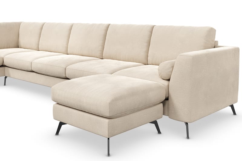 Ocean Lyx U-sofa med Sjeselong Venstre - Beige/Fløyel - Møbler - Sofaer - Sofa med sjeselong