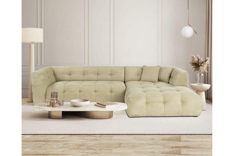 Octavian Sofa med Sjeselong 3-seter - Grønn - Møbler - Sofaer - Sofa med sjeselong