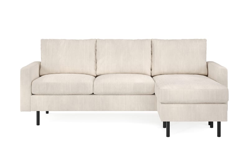 Peppe 3-seters Manchester Sofa med Divan Vendbar 200 cm bred - Beige - Møbler - Sofaer - Sofa med sjeselong