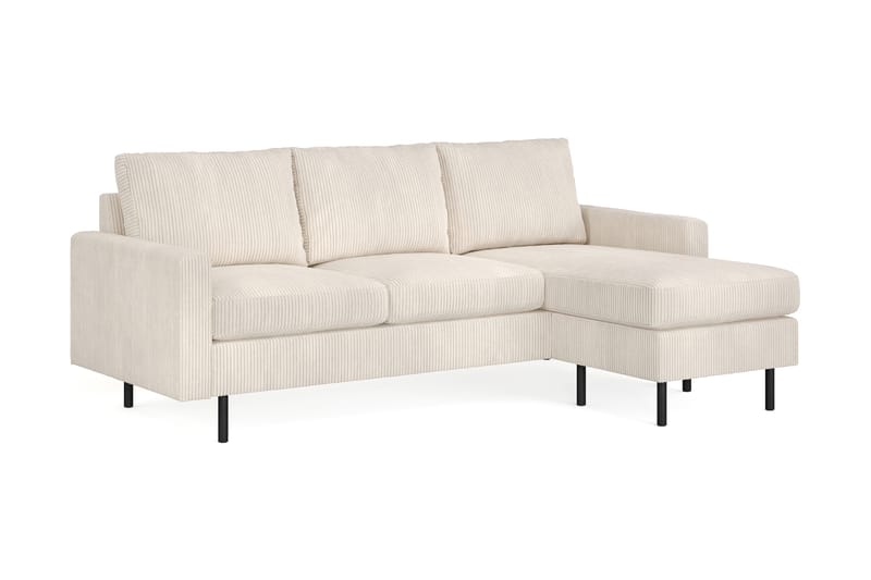 Peppe 3-seters Manchester Sofa med Divan Vendbar 200 cm bred - Beige - Møbler - Sofaer - Sofa med sjeselong