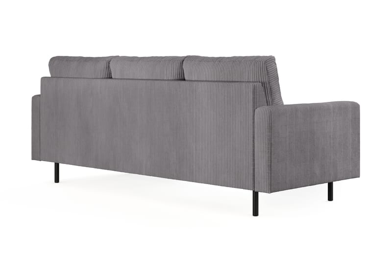 Peppe 3-seters Manchester Sofa med Vendbar Divan - Grå - Møbler - Sofaer - Sofa med sjeselong