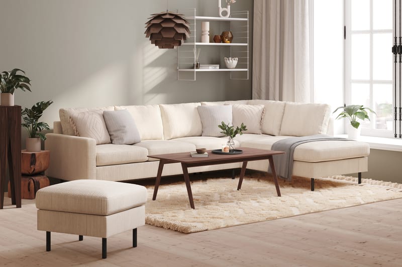 Peppe Manchester 4-seters L Sofa med Sjeselong Høyre - Lys Beige - Møbler - Sofaer - Sofa med sjeselong