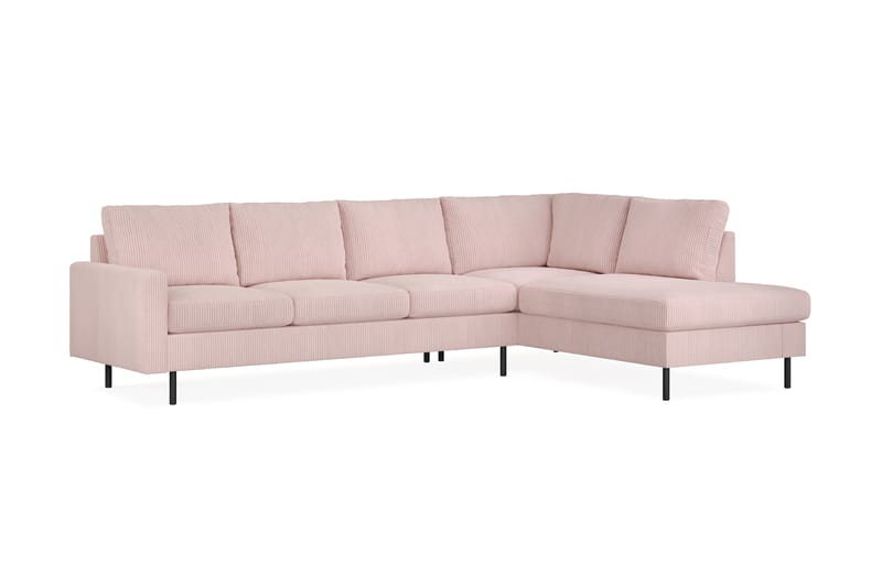 Peppe Manchester 4-seters L Sofa med Sjeselong Høyre - Rosa - Møbler - Sofaer - Sofa med sjeselong