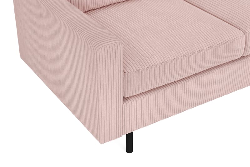 Peppe Manchester 4-seters L Sofa med Sjeselong Høyre - Rosa - Møbler - Sofaer - Sofa med sjeselong