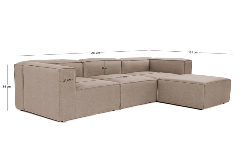 Redlands Sofa med Sjeselong 3-seter - Brun - Møbler - Sofaer - Sofa med sjeselong