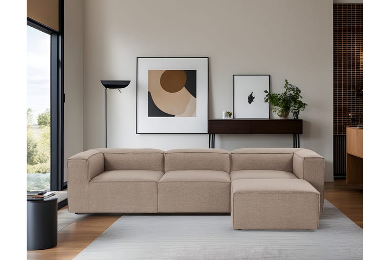 Redlands Sofa med Sjeselong 3-seter - Brun - Møbler - Sofaer - Sofa med sjeselong