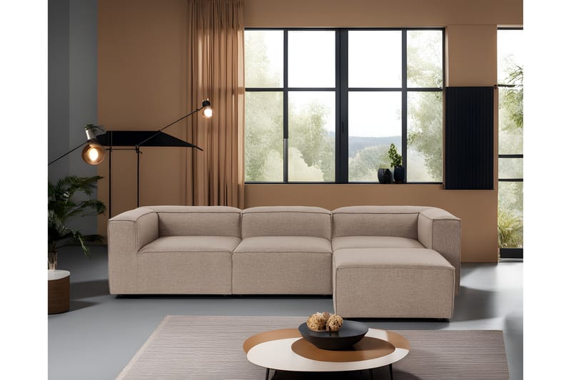 Redlands Sofa med Sjeselong 3-seter - Brun - Møbler - Sofaer - Sofa med sjeselong