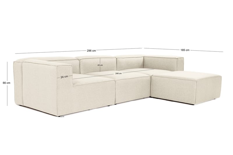 Redlands Sofa med Sjeselong 3-seter - Ecru - Møbler - Sofaer - Sofa med sjeselong