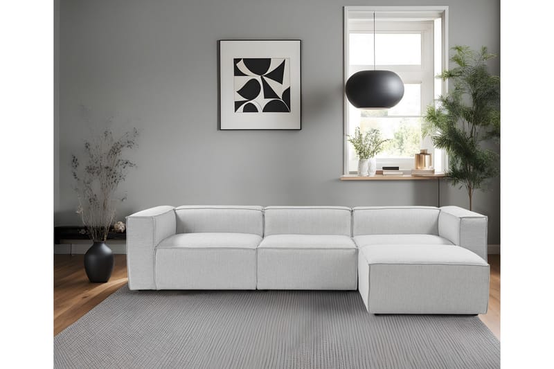 Redlands Sofa med Sjeselong 3-seter - Grå - Møbler - Sofaer - Sofa med sjeselong