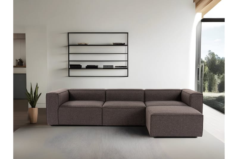 Redlands Sofa med Sjeselong 3-seter - Mørk brun - Møbler - Sofaer - Sofa med sjeselong