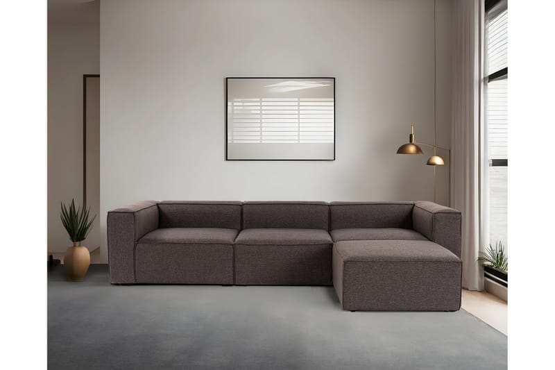 Redlands Sofa med Sjeselong 3-seter - Mørk brun - Møbler - Sofaer - Sofa med sjeselong