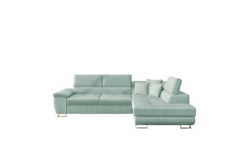 Reginia Sofa med Sjeselong 3-seter - Grønn/Hvit - Møbler - Sofaer - Sofa med sjeselong