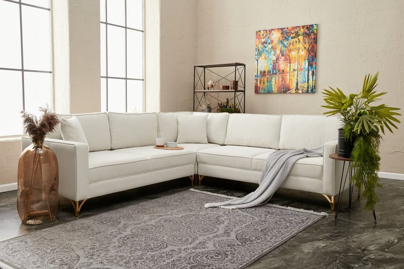 Retzow Hjørnesofa 4-seter - Beige - Møbler - Sofaer - Sofa med sjeselong