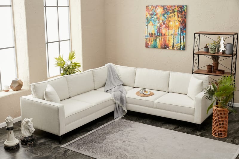 Retzow Hjørnesofa 4-seter - Beige - Møbler - Sofaer - Sofa med sjeselong