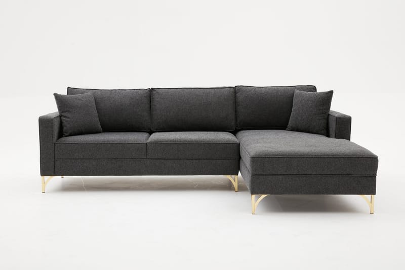 Retzow Sofa med Divan 4-seter - Antrasitt - Møbler - Sofaer - Sofa med sjeselong