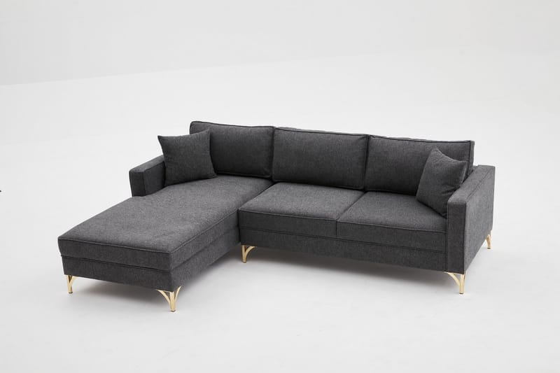 Retzow Sofa med Sjeselong 4-seter - Antrasitt - Møbler - Sofaer - Sofa med sjeselong