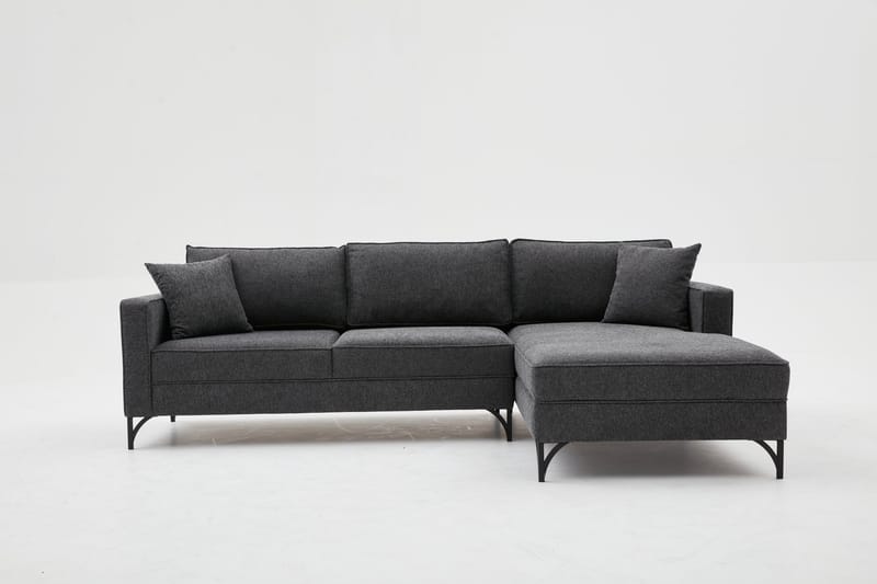 Retzow Sofa med Sjeselong 4-seter - Antrasitt - Møbler - Sofaer - Sofa med sjeselong