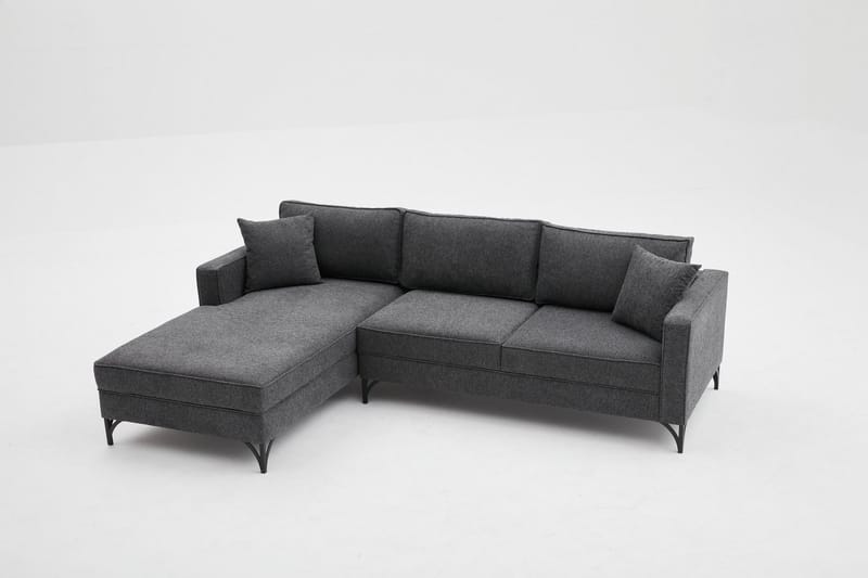 Retzow Sofa med Sjeselong 4-seter - Antrasitt - Møbler - Sofaer - Sofa med sjeselong