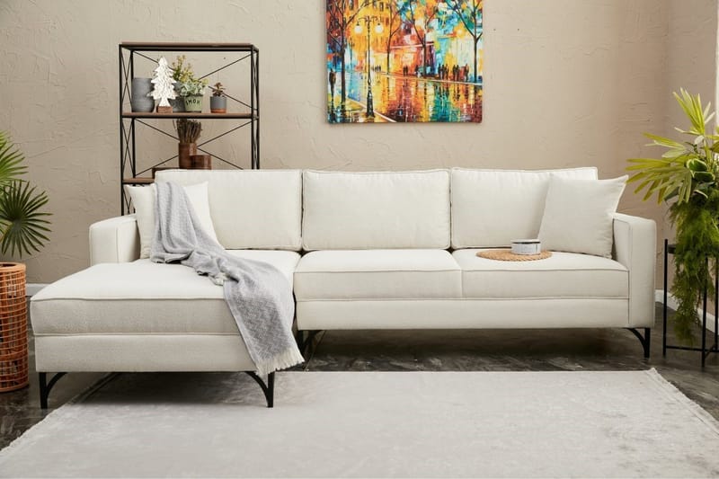 Retzow Sofa med Sjeselong 4-seter - Beige - Møbler - Sofaer - Sofa med sjeselong