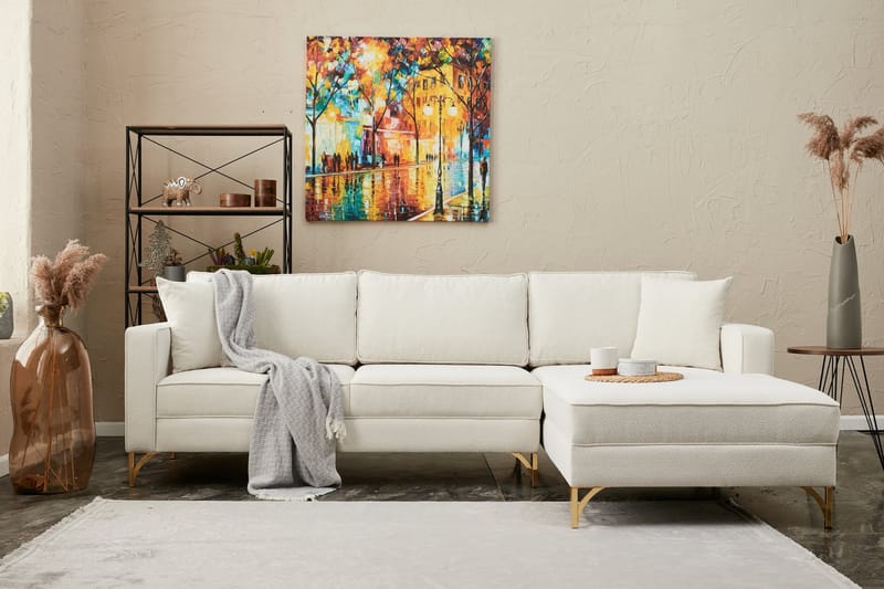 Retzow Sofa med Sjeselong 4-seter - Beige - Møbler - Sofaer - Sofa med sjeselong