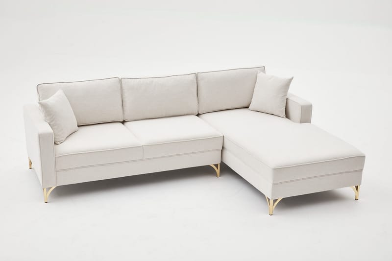 Retzow Sofa med Sjeselong 4-seter - Beige - Møbler - Sofaer - Sofa med sjeselong