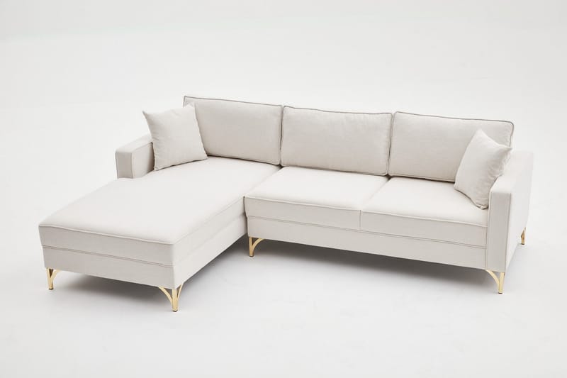 Retzow Sofa med Sjeselong 4-seter - Beige - Møbler - Sofaer - Sofa med sjeselong