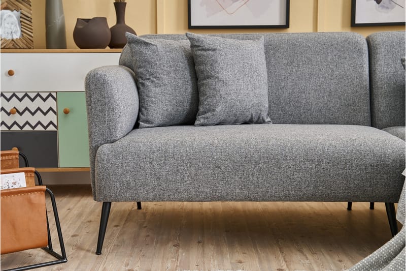 Revos 4-seters Sofa med Divan - Grå - Møbler - Sofaer - Sofa med sjeselong