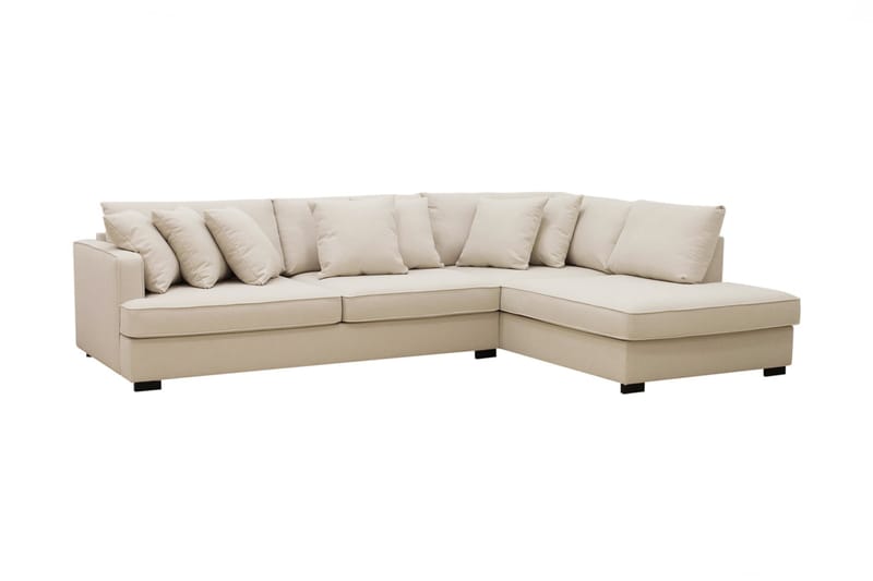 Rossi Dybde 3-seter Bouclé L Sofa med Sjeselong Høyre - Lys Beige - Møbler - Sofaer - Sofa med sjeselong