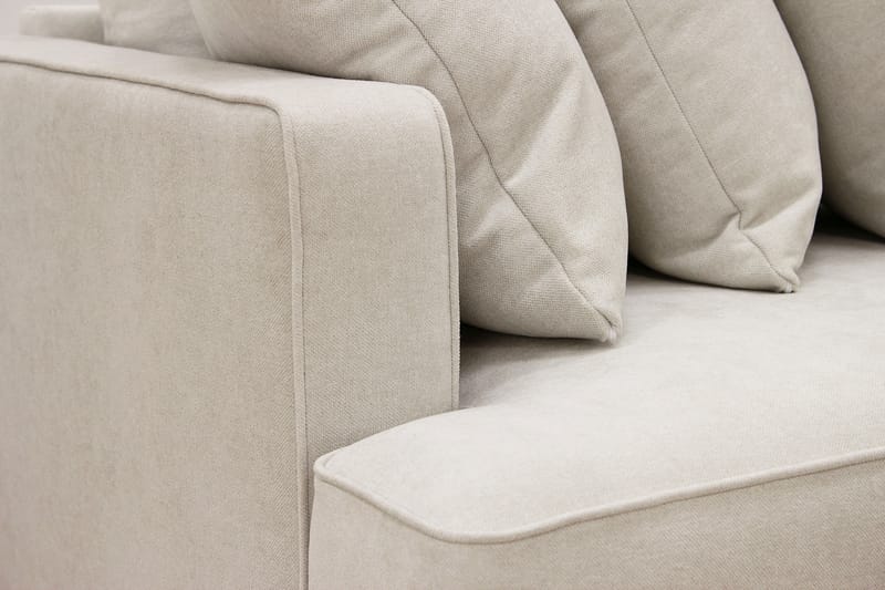 Rossita 4-seters Hjørnesofa hel pute i Stoff Høyre - Beige - Møbler - Sofaer - Sofa med sjeselong