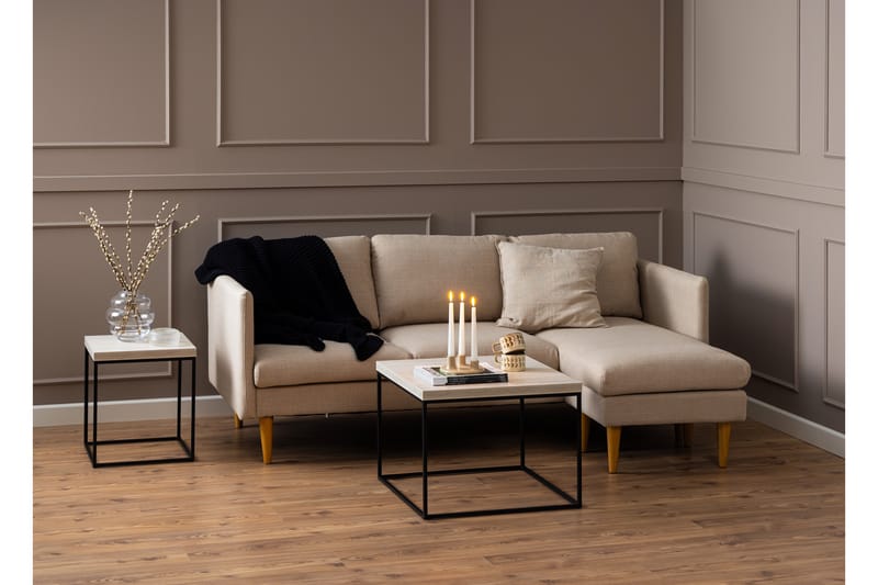 Sanat 3-seters Sofa med Divan - Beige - Møbler - Sofaer - Sofa med sjeselong