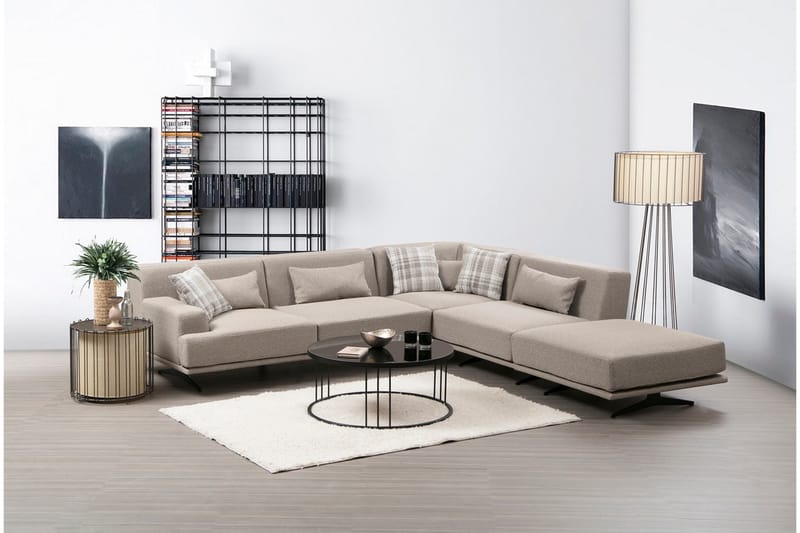 Sanroman Divansofa - Beige - Møbler - Sofaer - Sofa med sjeselong