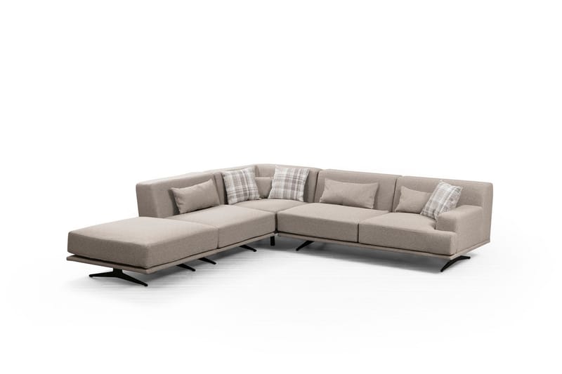 Sanroman Divansofa - Beige - Sofa med sjeselong