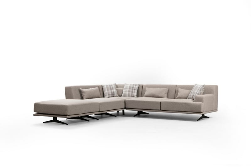 Sanroman Divansofa - Beige - Sofa med sjeselong