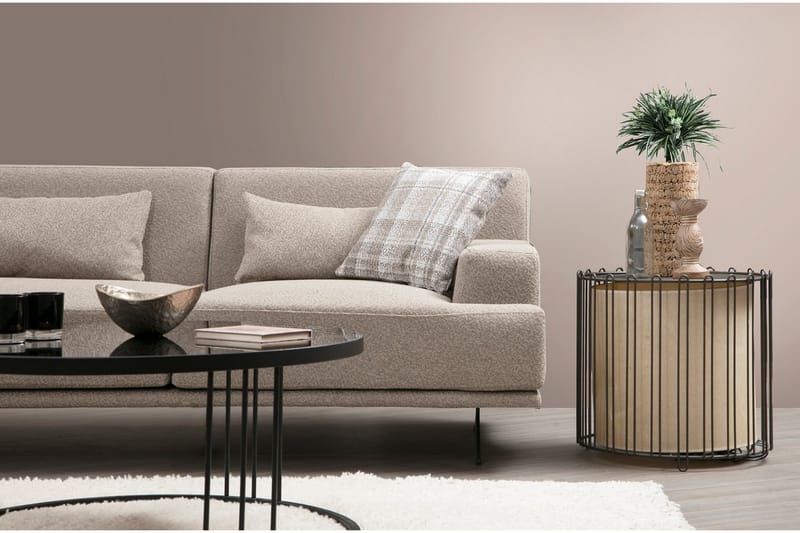 Sanroman Divansofa - Beige - Sofa med sjeselong