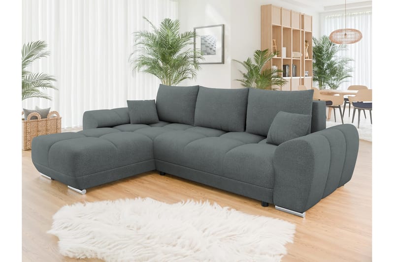 Simerly Sofa med Divan 3-seter - Mørk grå - Møbler - Sofaer - Sofa med sjeselong