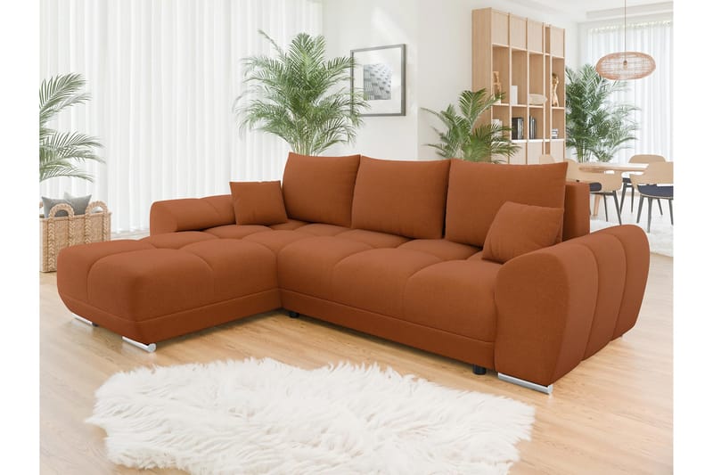 Simerly Sofa med Divan 3-seter - Oransje - Møbler - Sofaer - Sofa med sjeselong